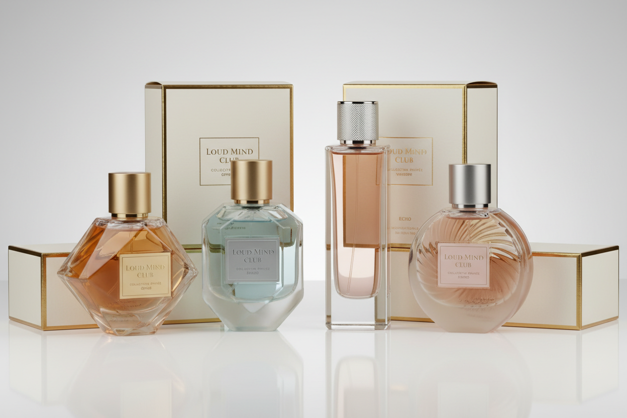 Loud mind club perfume bottles